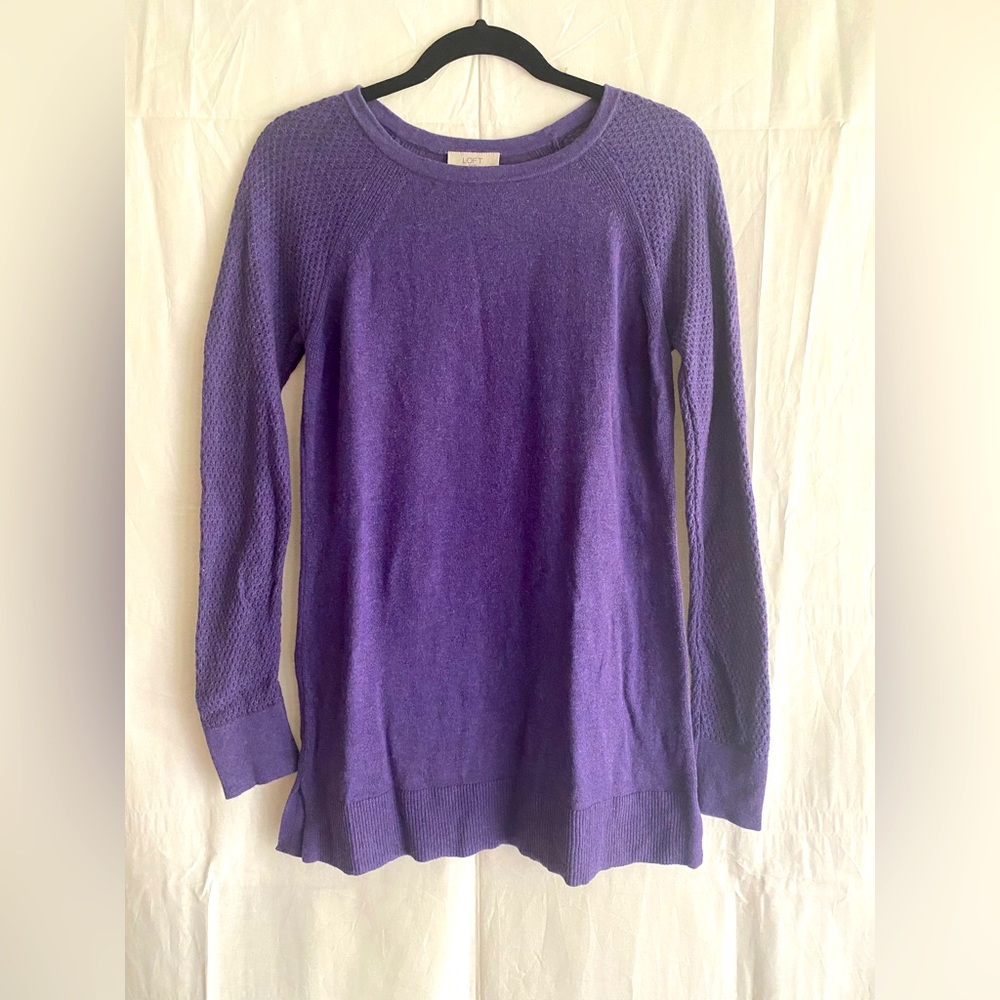 Purple Loft long sweater size Small
